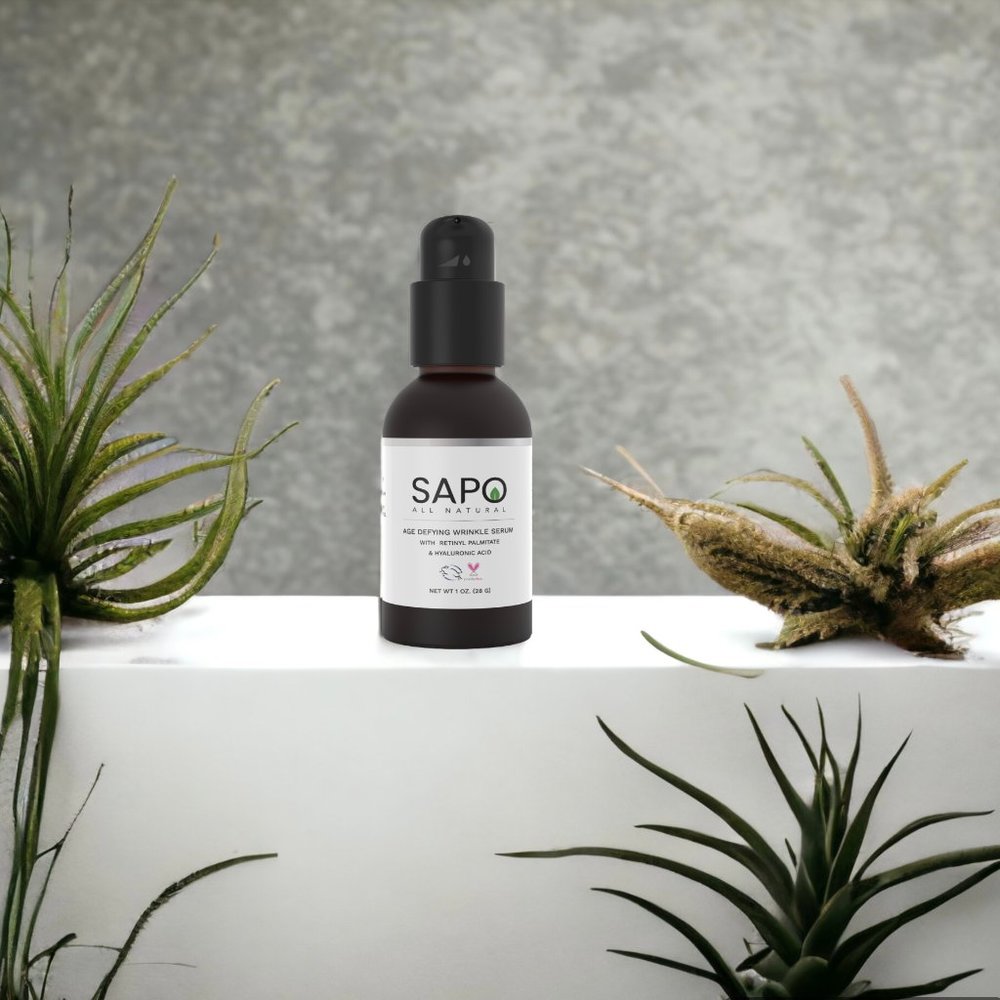 Sapo All Natural Wrinkle Serum with Hyaluronic Acid, Retinol, Vitamin C and E